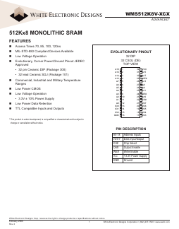WMS512K8VL-70CME Datasheet PDF White Electronic Designs Corporation