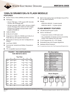 WSF2816-39G2UI Datasheet PDF White Electronic Designs Corporation