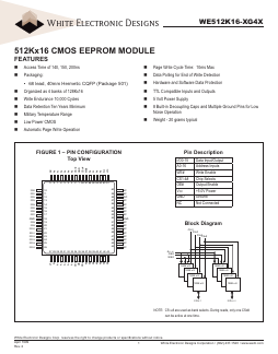 WE512K16-200G4CA Datasheet PDF White Electronic Designs Corporation