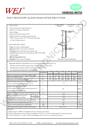 1N4934G Datasheet PDF WEJ ELECTRONIC CO.