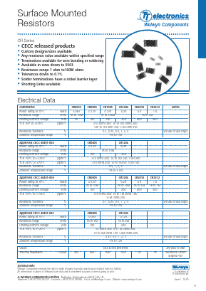 CR201010MC Datasheet PDF Welwyn Components Limited