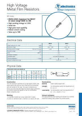 MH2510MOJ Datasheet PDF Welwyn Components Limited