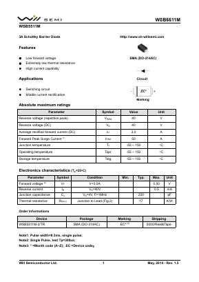 WSB5511M Datasheet PDF Will Semiconductor Ltd.