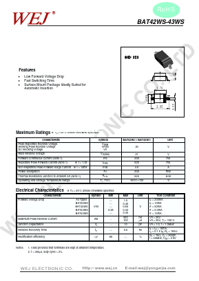 BAT42WS Datasheet PDF SHENZHEN YONGERJIA INDUSTRY CO.,LTD