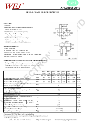 MB356 Datasheet PDF SHENZHEN YONGERJIA INDUSTRY CO.,LTD