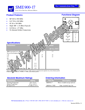 SME900-17-PCB Datasheet PDF WJ Communications => Triquint