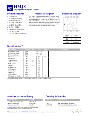 HMJ8-PCB Datasheet PDF WJ Communications => Triquint