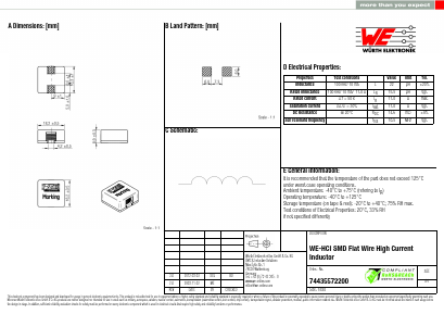 74435572200 Datasheet PDF Wurth Elektronik GmbH & Co. KG, Germany.