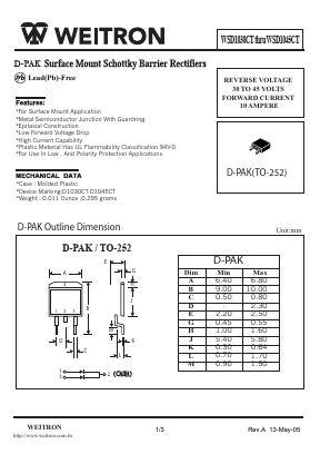 WSD1030CT Datasheet PDF Weitron Technology