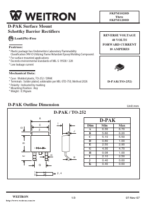 SKFM10150D Datasheet PDF Weitron Technology