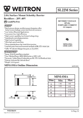 SL22M Datasheet PDF Weitron Technology