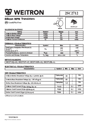 2SC2712 Datasheet PDF Weitron Technology