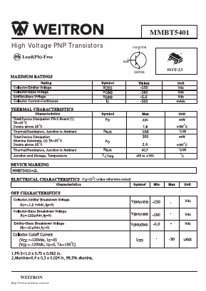 MMBT5401 Datasheet PDF Weitron Technology