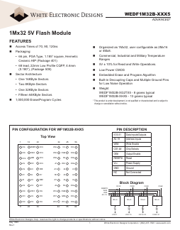 WEDF1M32B-XXX5 Datasheet PDF White Electronic Designs => Micro Semi