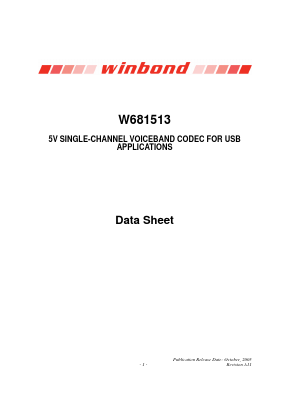 W681513 Datasheet PDF Winbond
