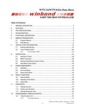W77C032A40PL Datasheet PDF Winbond
