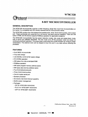 W78C32B Datasheet PDF Winbond