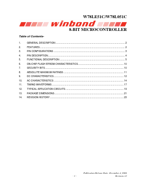 W78L051C24DL Datasheet PDF Winbond