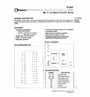 W2465-10LL Datasheet PDF Winbond