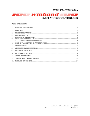 W78L054A Datasheet PDF Winbond