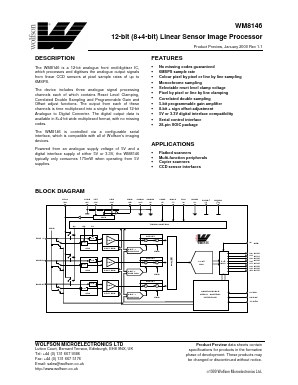 XWM8146CDW Datasheet PDF Wolfson Microelectronics plc