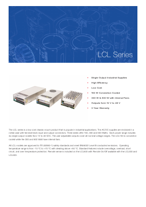 LCL Datasheet PDF XP Power Limited