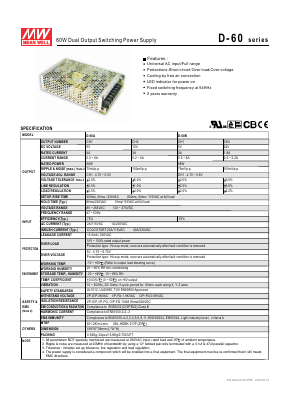 D-120 Datasheet PDF XP Power Limited