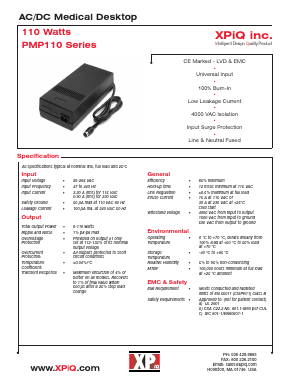PMP110-40 Datasheet PDF XP Power Limited