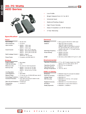 AED70US19 Datasheet PDF XP Power Limited