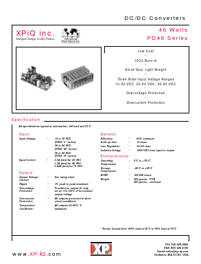 PD40-10HC Datasheet PDF XP Power Limited