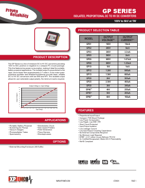 GP60 Datasheet PDF XP Power Limited