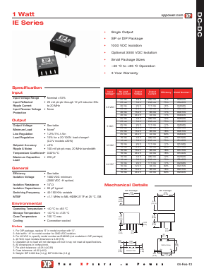 IE0303H Datasheet PDF XP Power Limited