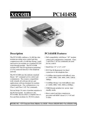 PC1414SR Datasheet PDF Xecom