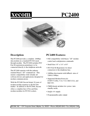 PC2400 Datasheet PDF Xecom