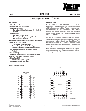 X2816CS-20 Datasheet PDF Xicor -> Intersil