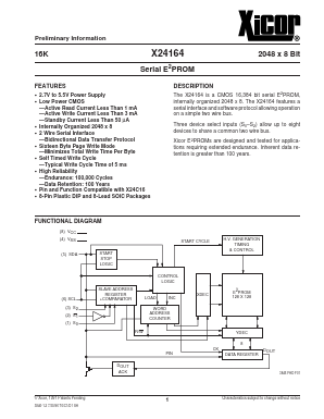 X24164PI-2.7 Datasheet PDF Xicor -> Intersil