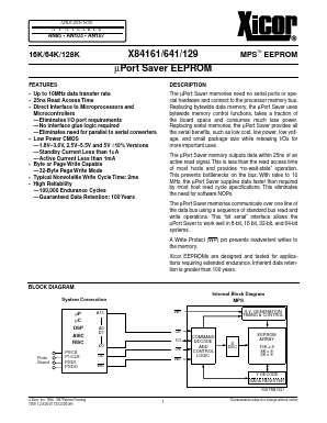 X84161S8I-1.8 Datasheet PDF Xicor -> Intersil