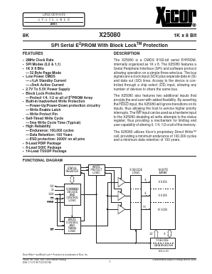 X25080P Datasheet PDF Xicor -> Intersil