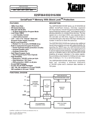 X25F016PI Datasheet PDF Xicor -> Intersil