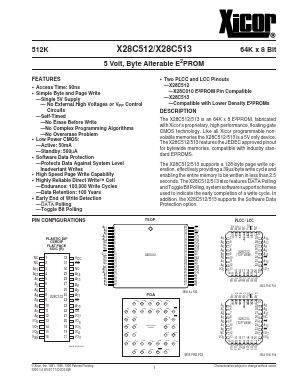 X28C512T-25 Datasheet PDF Xicor -> Intersil
