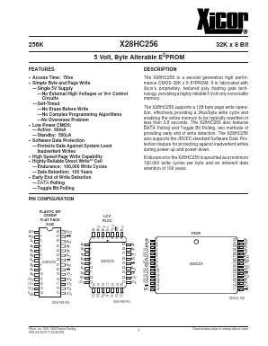 X28HC256E-90 Datasheet PDF Xicor -> Intersil