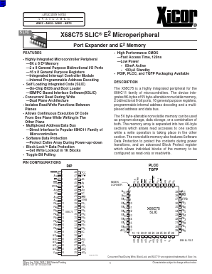 X68C75LMSLIC Datasheet PDF Xicor -> Intersil