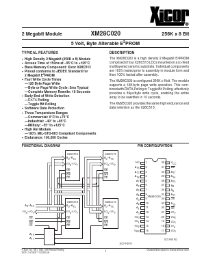 XM28C020-20 Datasheet PDF Xicor -> Intersil