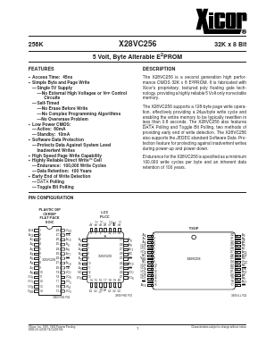 X28VC256D-70 Datasheet PDF Xicor -> Intersil