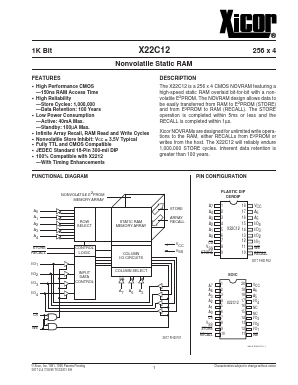 X22C12DI Datasheet PDF Xicor -> Intersil