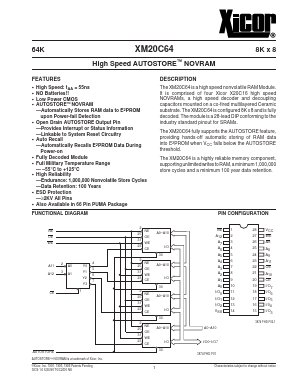 XM20C64 Datasheet PDF Xicor -> Intersil