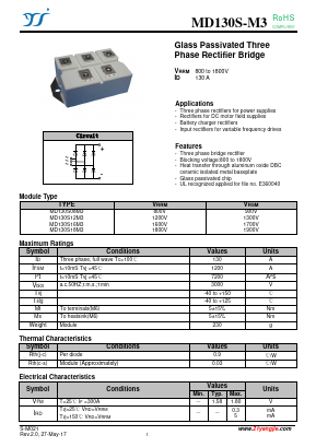 MD130S12M3 Datasheet PDF Yangzhou yangjie electronic co., Ltd