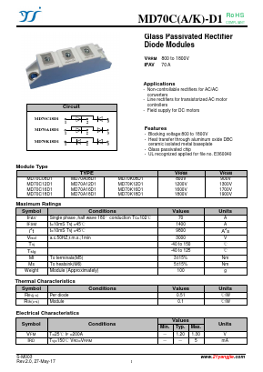 MD70C08D1 Datasheet PDF Yangzhou yangjie electronic co., Ltd