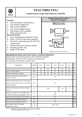 FS1D Datasheet PDF YENYO TECHNOLOGY Co., Ltd