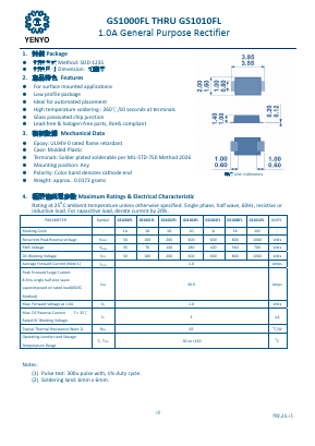 GS1000FL Datasheet PDF YENYO TECHNOLOGY Co., Ltd